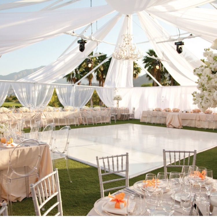 luxury flooring for a tented wedding